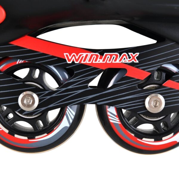 Kid Inline skate - PU WHEEL - Children skate with modern design - extreme sporting goods - all for sports - winmax - WME78200A - Black and red (3)-tuya