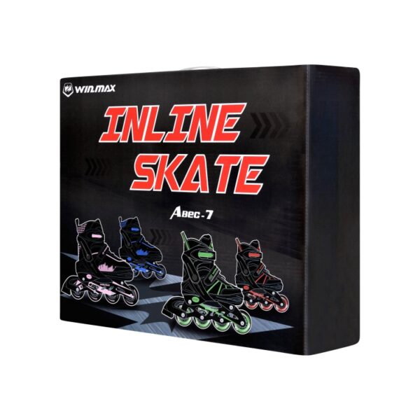 Kid Inline skate - PU WHEEL - Children skate with modern design - extreme sporting goods - all for sports - winmax - WME78200A - Black and red (3)-tuya