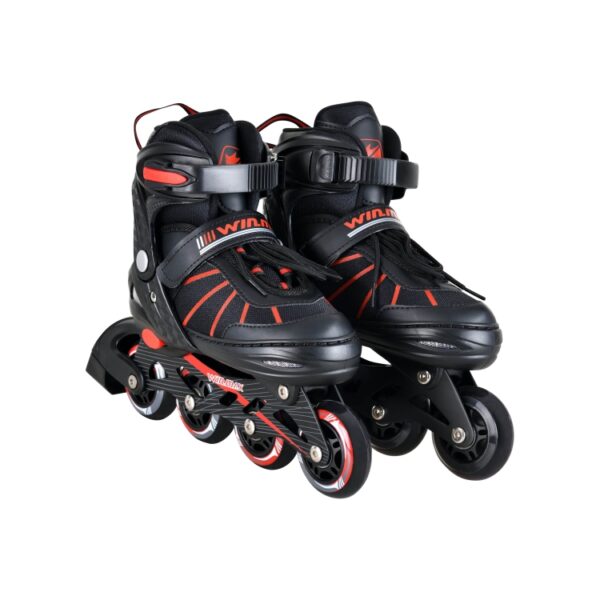 Kid Inline skate - PU WHEEL - Children skate with modern design - extreme sporting goods - all for sports - winmax - WME78200A - Black and red (3)-tuya