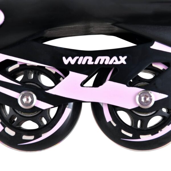 Kid Inline skate - PU WHEEL - Children skate with modern design - extreme sporting goods - all for sports - winmax - WME78200A1 - black and pink (9)-tuya