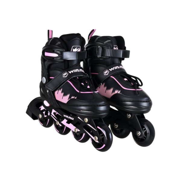 Kid Inline skate - PU WHEEL - Children skate with modern design - extreme sporting goods - all for sports - winmax - WME78200A1 - black and pink (9)-tuya