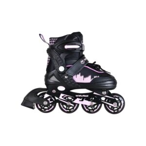 Kid Inline skate - PU WHEEL - Children skate with modern design - extreme sporting goods - all for sports - winmax - WME78200A1 - black and pink (9)-tuya