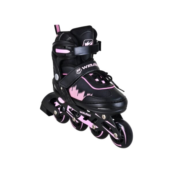 Kid Inline skate - PU WHEEL - Children skate with modern design - extreme sporting goods - all for sports - winmax - WME78200A1 - black and pink (9)-tuya