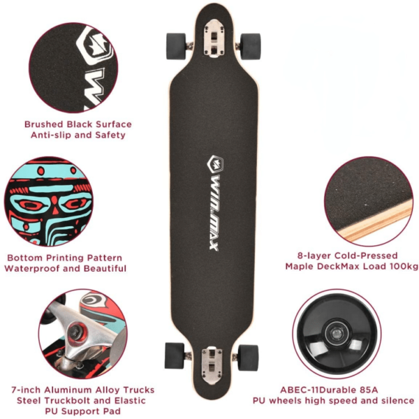 Long Skateboard with speical original pattern - skate for beginner - extreme sports - sporting goods manufacurer - WINMAX -WME76749D (1)-tuya