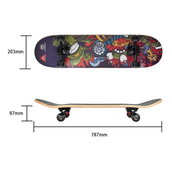 Sakte Board with Original design - PREMIUM MAPLE DOUBLE KICK CONCAVE DECK - EXTREME SPORTS - All for sports - Wimmax -WME71966 (3)-tuya