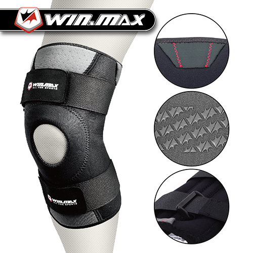 adjustable knee support - fitness accessories supplier - sporting goods supplier - comprehensive sporting equipment shop for retailer - WINMAX - WMF09013 - BLACK