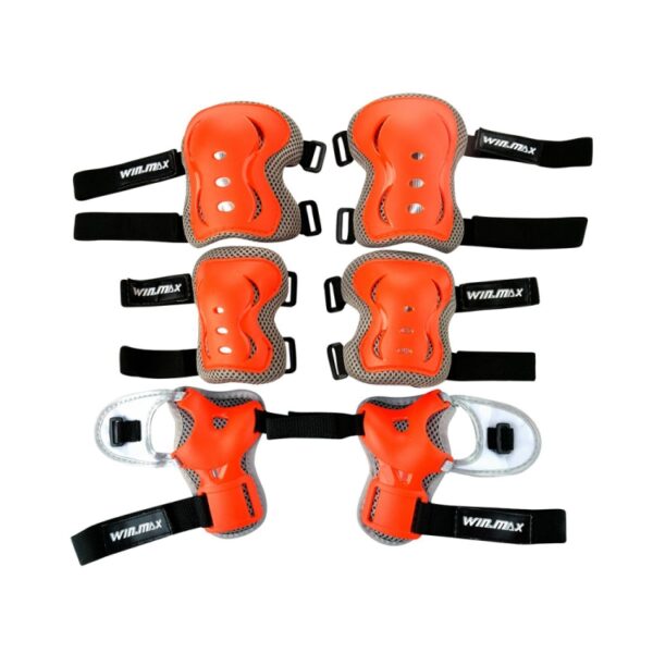 junior protetor for extreme sports - 2 knee pads - 2 elbow pads - 2 wristguards - winman - one-stop solution for sporting goods retailers - WME05732N - RED (7)-tuya