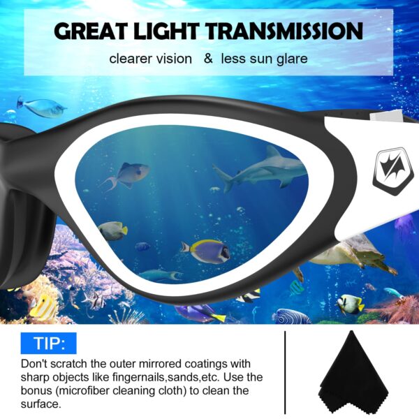 swimming goggle with polarized mirrored lens - adult swimming goggle - dive equipement - swimming equipment - WMB72710 - black and white and golden (6)-tuya